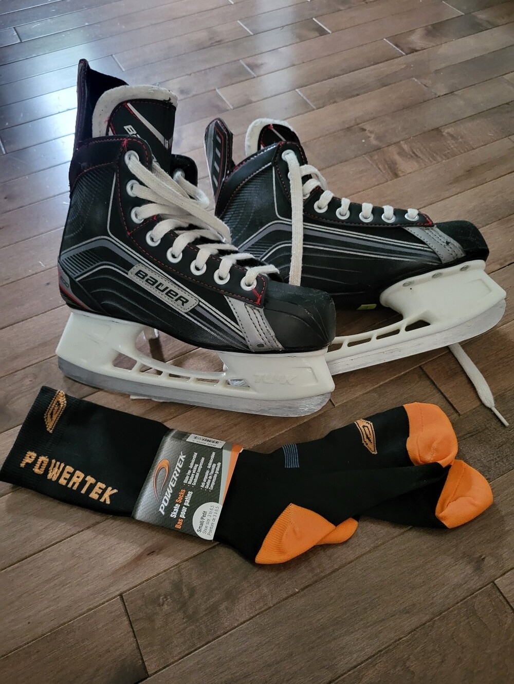 Bauer Black Hockey Skates with White Laces